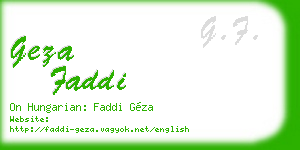 geza faddi business card